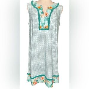 CABANA LIFE Women’s Sleeveless Fringe Tunic Mini Dress size S/Small